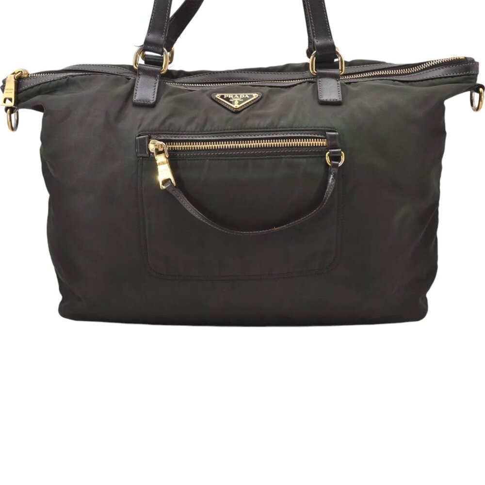 137223AU (X3) Prada Crossbody Bag Tessuto 2 Way Green Nylon